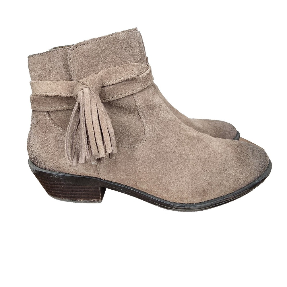 Sofft Ankle Boots Womens 7.5 M Tamala Brown Suede Fringe Tassel Western Booties